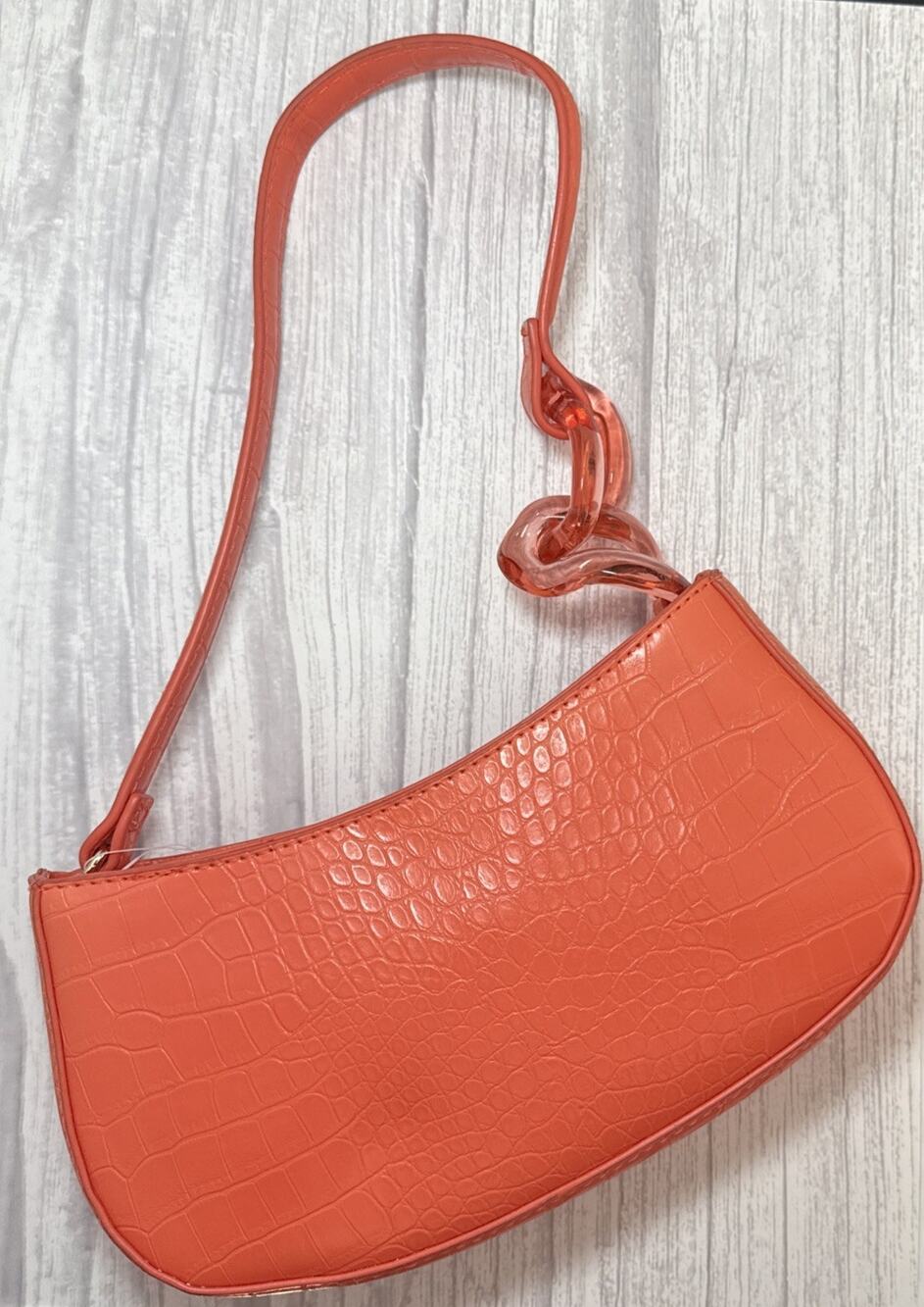 No Boundaries Women's Contemporary Baguette Handbag in orange